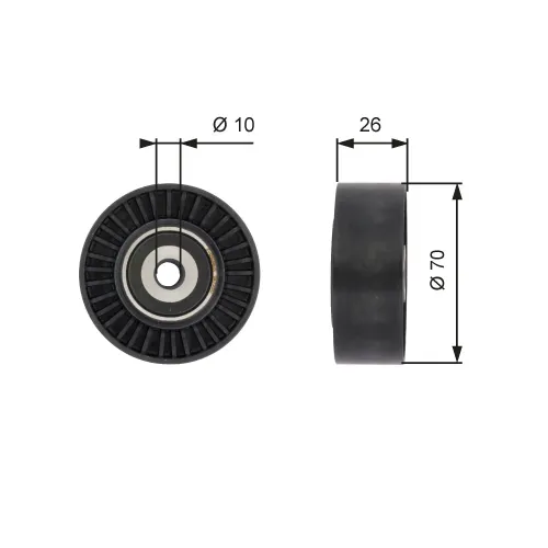 Umlenk-/Führungsrolle, Keilrippenriemen GATES T36393 Bild Umlenk-/Führungsrolle, Keilrippenriemen GATES T36393