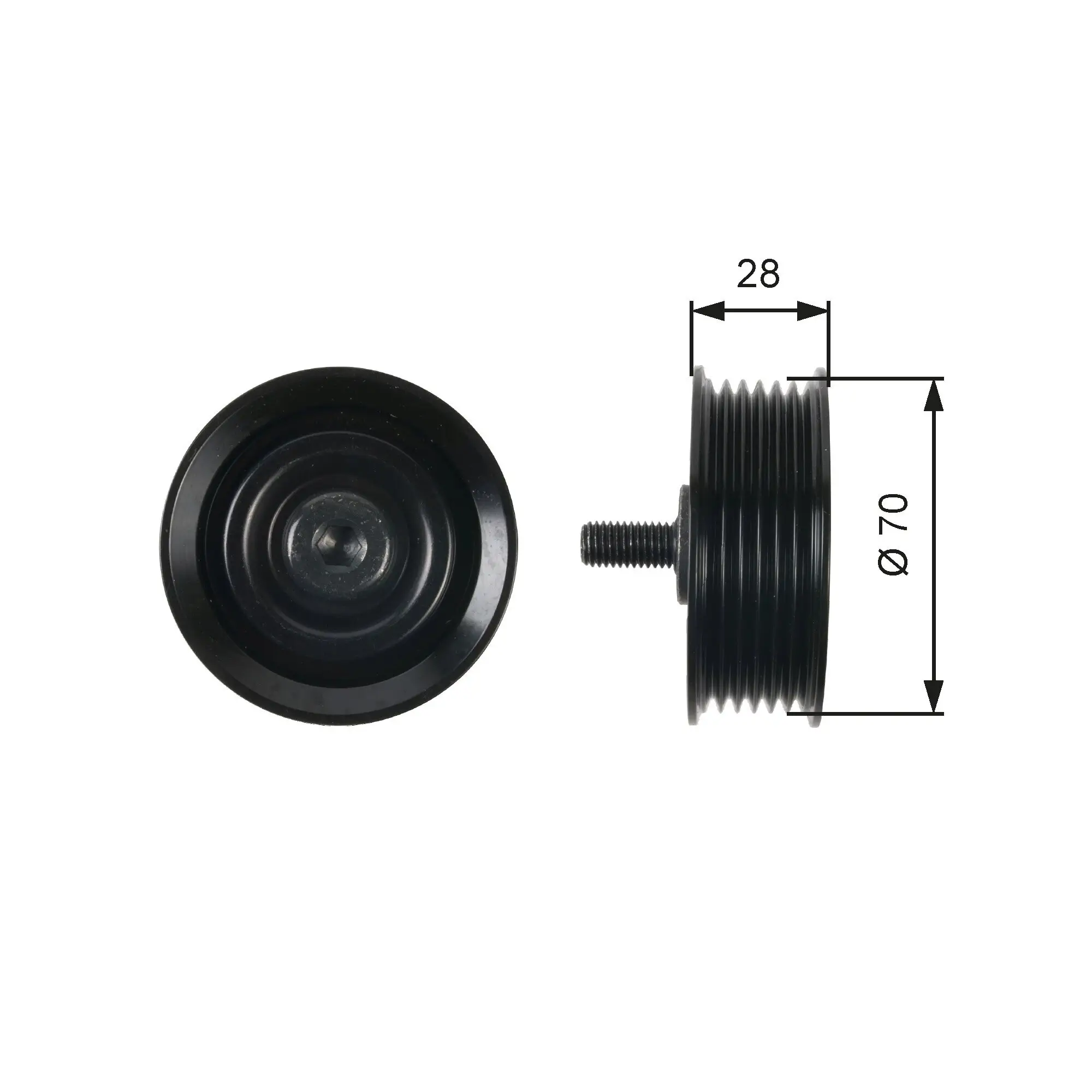 Umlenk-/Führungsrolle, Keilrippenriemen GATES T36410 Bild Umlenk-/Führungsrolle, Keilrippenriemen GATES T36410