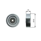Umlenk-/Führungsrolle, Keilrippenriemen GATES T36415