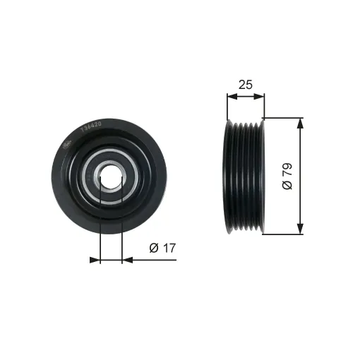 Umlenk-/Führungsrolle, Keilrippenriemen GATES T36420 Bild Umlenk-/Führungsrolle, Keilrippenriemen GATES T36420