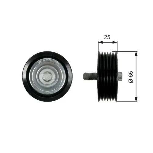 Umlenk-/Führungsrolle, Keilrippenriemen GATES T36433 Bild Umlenk-/Führungsrolle, Keilrippenriemen GATES T36433