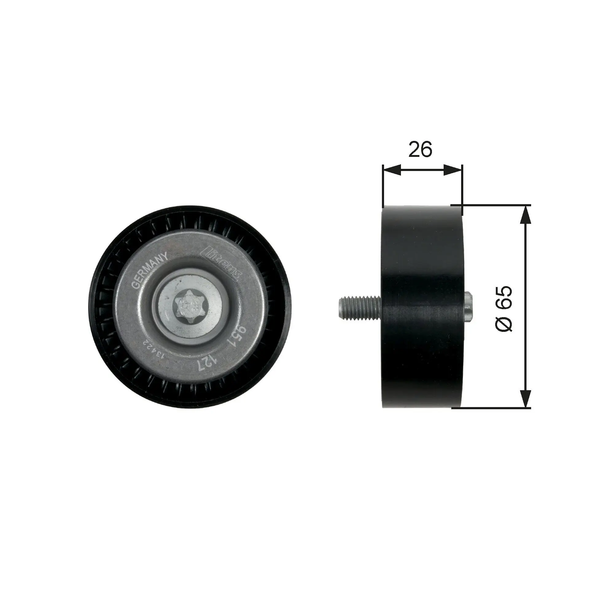 Umlenk-/Führungsrolle, Keilrippenriemen GATES T36437