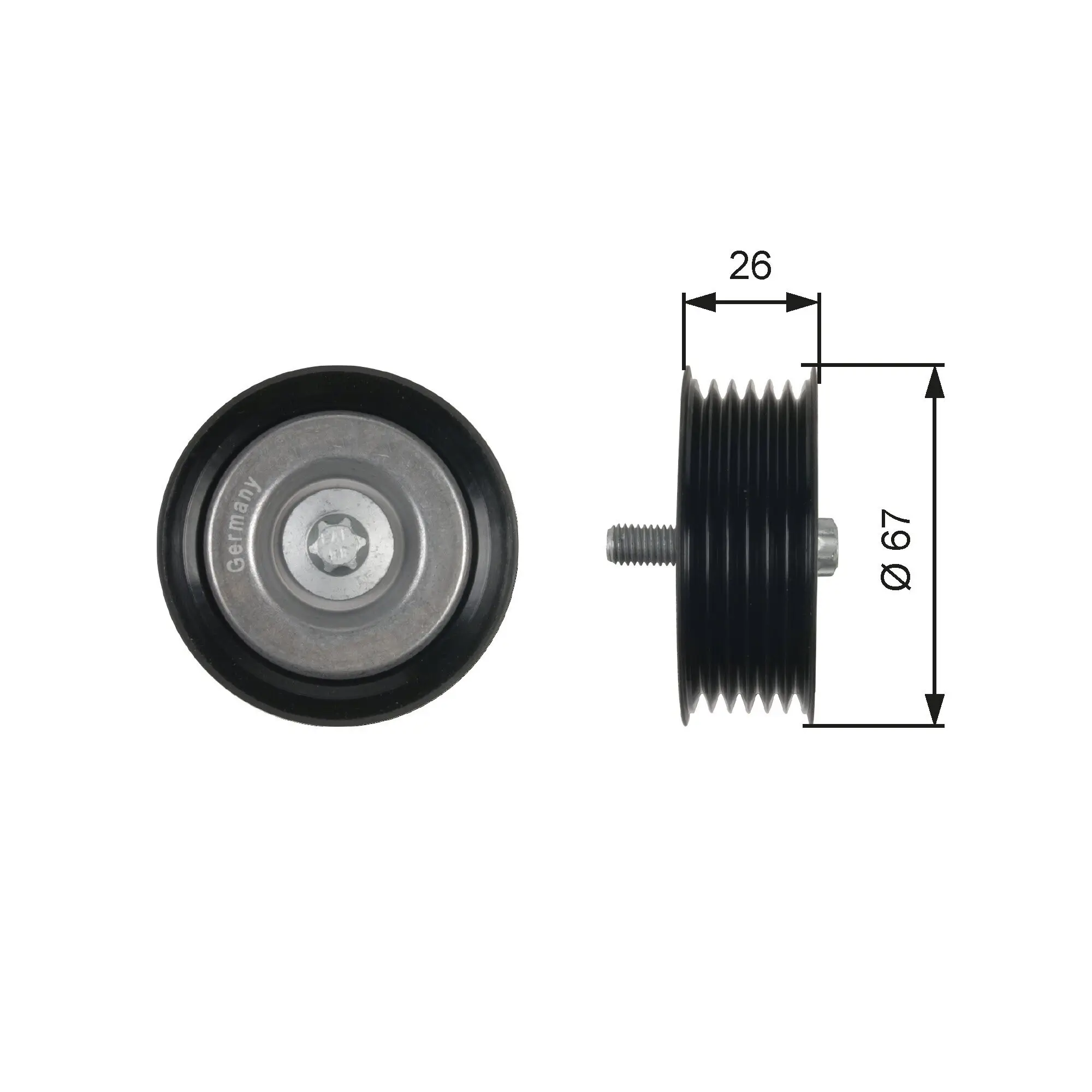 Umlenk-/Führungsrolle, Keilrippenriemen GATES T36438