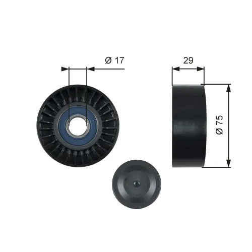 Umlenk-/Führungsrolle, Keilrippenriemen GATES T36462 Bild Umlenk-/Führungsrolle, Keilrippenriemen GATES T36462