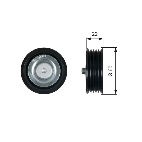 Umlenk-/Führungsrolle, Keilrippenriemen GATES T36473 Bild Umlenk-/Führungsrolle, Keilrippenriemen GATES T36473