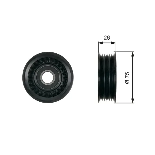 Umlenk-/Führungsrolle, Keilrippenriemen GATES T36476 Bild Umlenk-/Führungsrolle, Keilrippenriemen GATES T36476