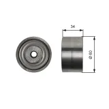 Umlenk-/Führungsrolle, Keilrippenriemen GATES T36480