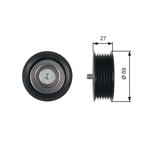 Umlenk-/Führungsrolle, Keilrippenriemen GATES T36487 Bild Umlenk-/Führungsrolle, Keilrippenriemen GATES T36487