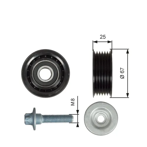 Umlenk-/Führungsrolle, Keilrippenriemen GATES T36619 Bild Umlenk-/Führungsrolle, Keilrippenriemen GATES T36619