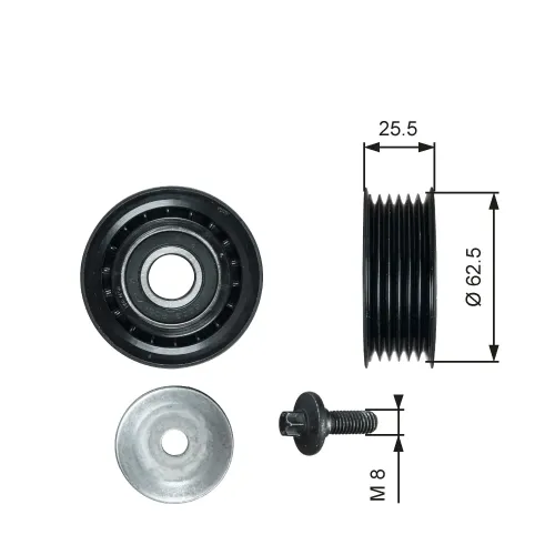 Umlenk-/Führungsrolle, Keilrippenriemen GATES T36736 Bild Umlenk-/Führungsrolle, Keilrippenriemen GATES T36736