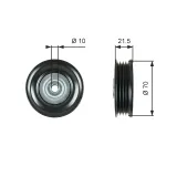 Umlenk-/Führungsrolle, Keilrippenriemen GATES T36747