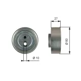 Umlenk-/Führungsrolle, Keilrippenriemen GATES T36755