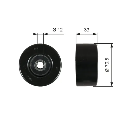 Umlenk-/Führungsrolle, Keilrippenriemen GATES T36762 Bild Umlenk-/Führungsrolle, Keilrippenriemen GATES T36762