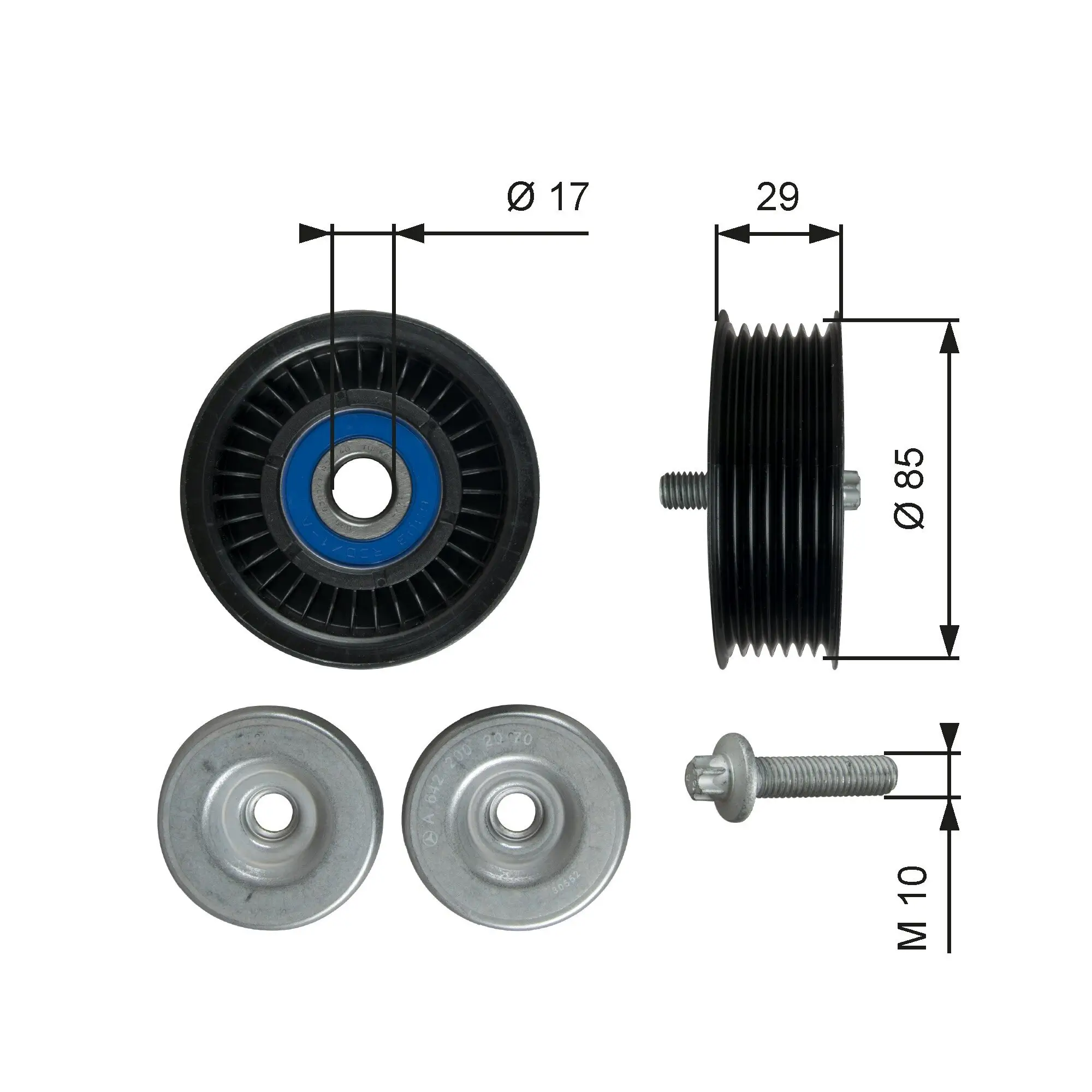 Umlenk-/Führungsrolle, Keilrippenriemen GATES T36765