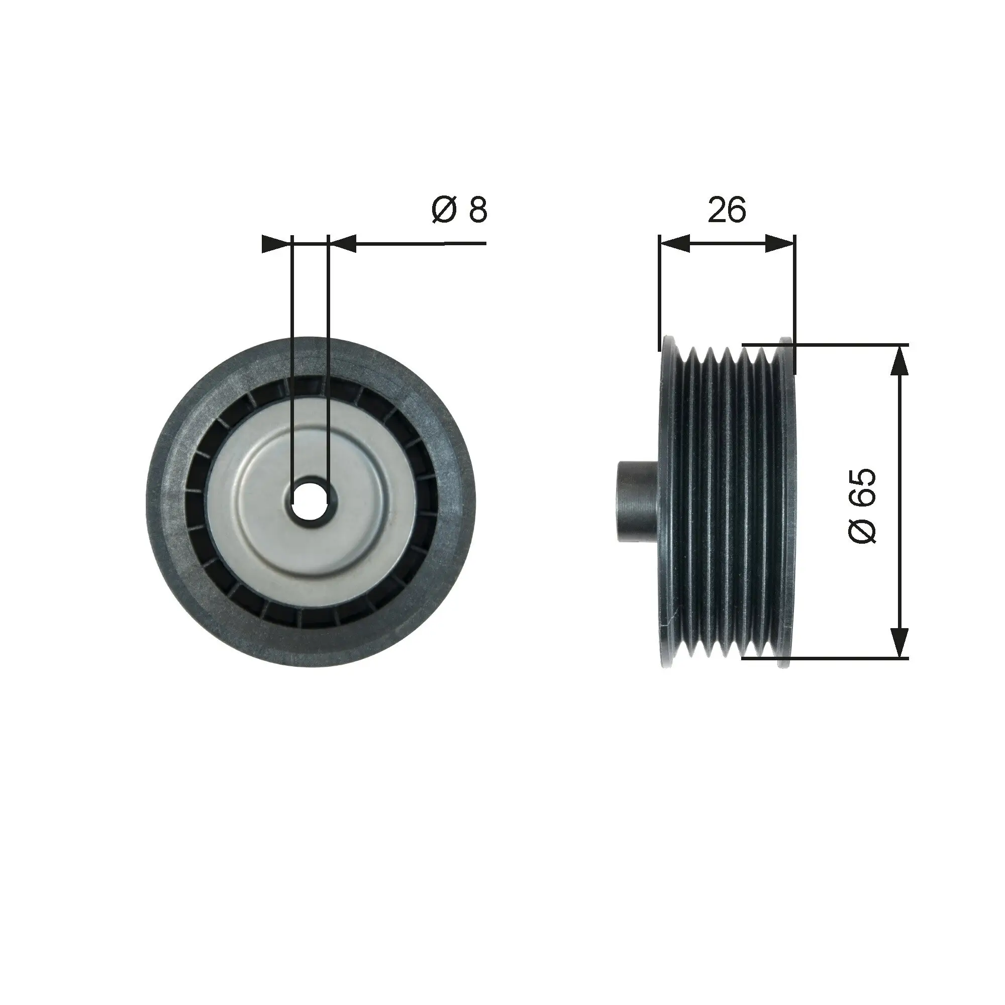 Umlenk-/Führungsrolle, Keilrippenriemen GATES T36776