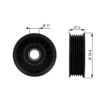 Umlenk-/Führungsrolle, Keilrippenriemen GATES T38009