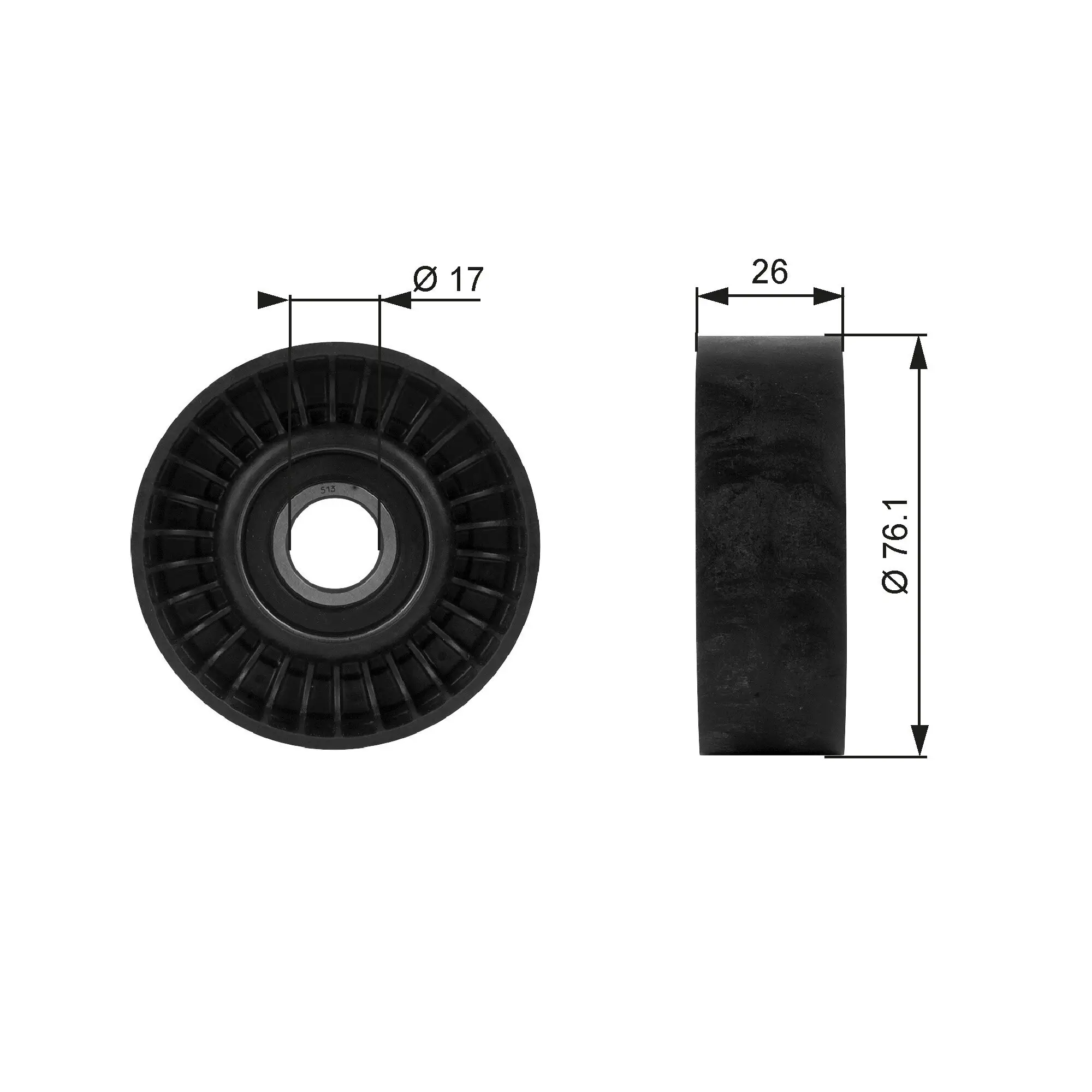 Umlenk-/Führungsrolle, Keilrippenriemen GATES T38015