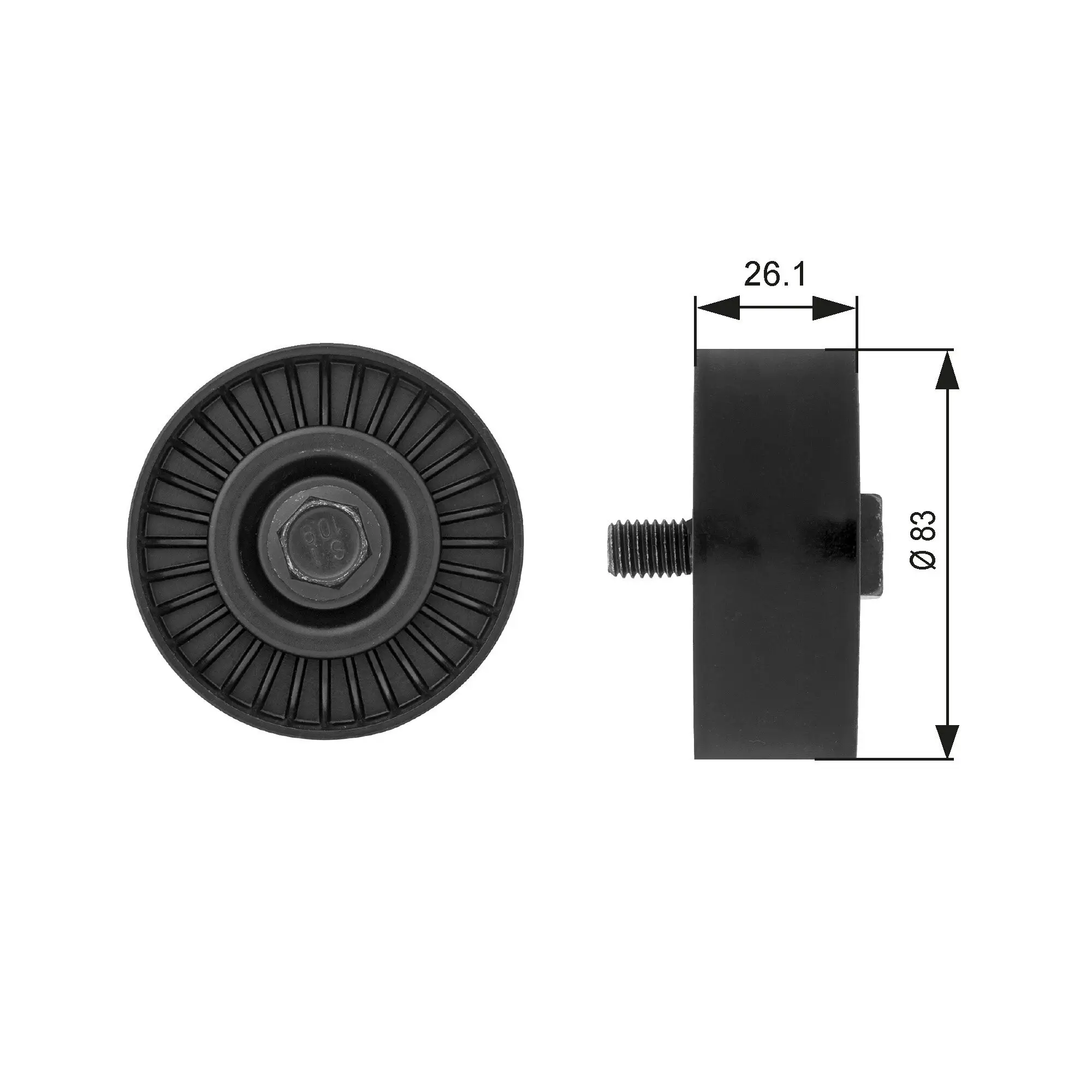 Umlenk-/Führungsrolle, Keilrippenriemen GATES T38027