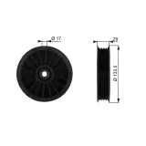 Umlenk-/Führungsrolle, Keilrippenriemen GATES T38034