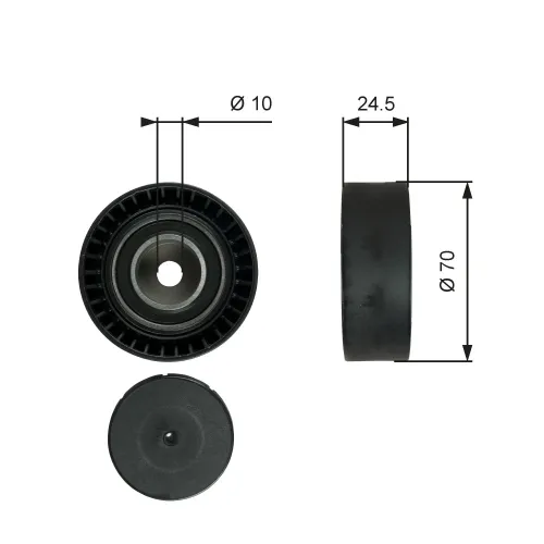 Umlenk-/Führungsrolle, Keilrippenriemen GATES T38071 Bild Umlenk-/Führungsrolle, Keilrippenriemen GATES T38071