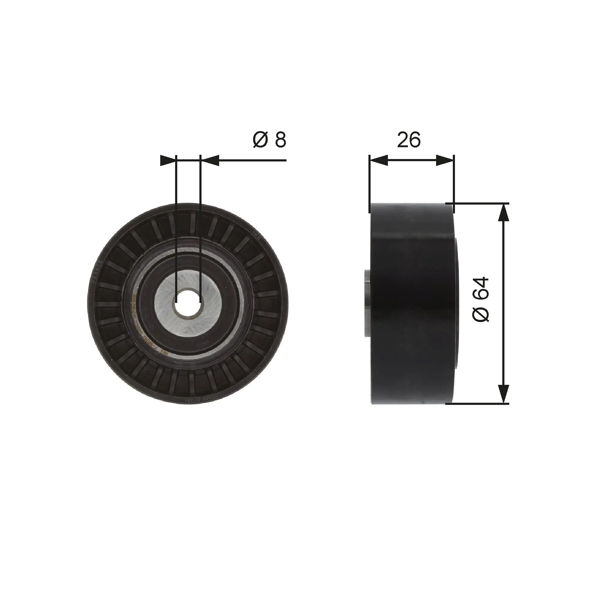Umlenk-/Führungsrolle, Keilrippenriemen GATES T38094