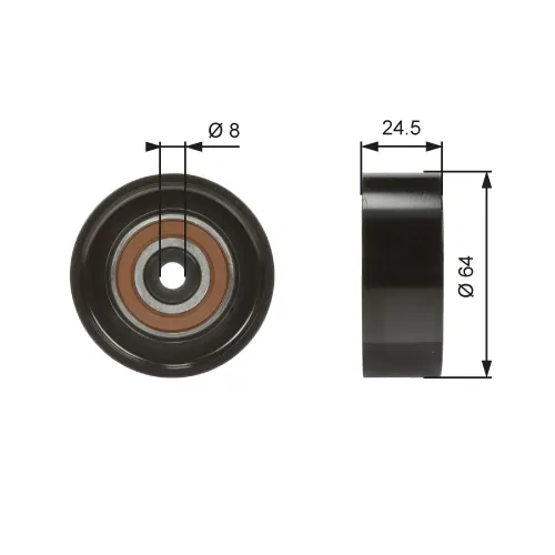 Umlenk-/Führungsrolle, Keilrippenriemen GATES T38097 Bild Umlenk-/Führungsrolle, Keilrippenriemen GATES T38097