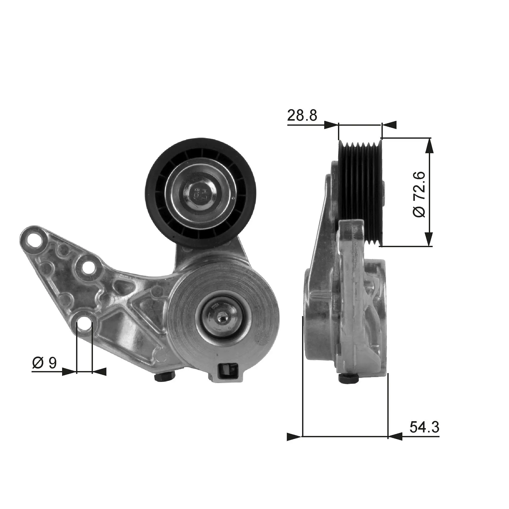 Riemenspanner, Keilrippenriemen GATES T38208