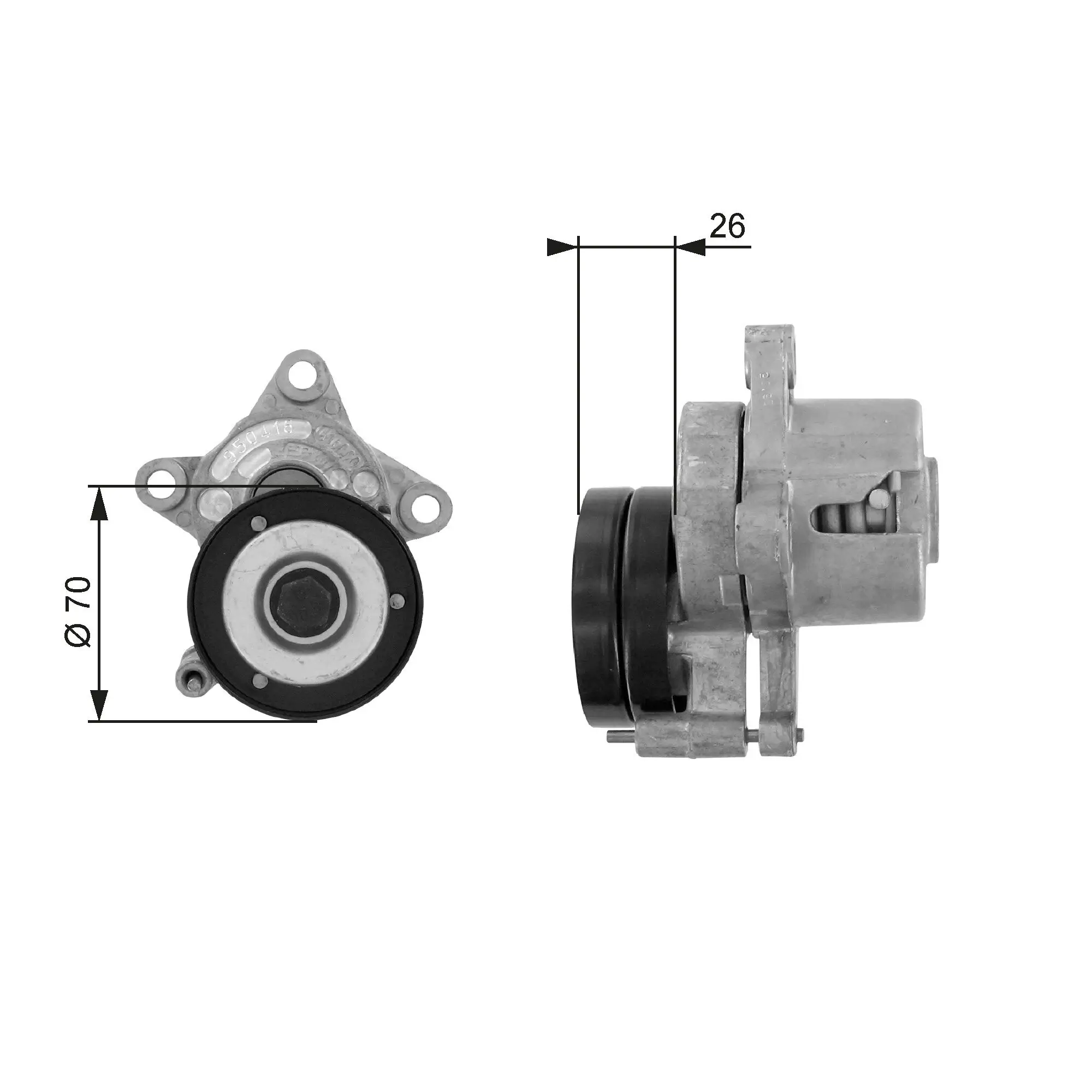 Riemenspanner, Keilrippenriemen GATES T38283 Bild Riemenspanner, Keilrippenriemen GATES T38283