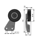 Umlenk-/Führungsrolle, Keilrippenriemen GATES T38461