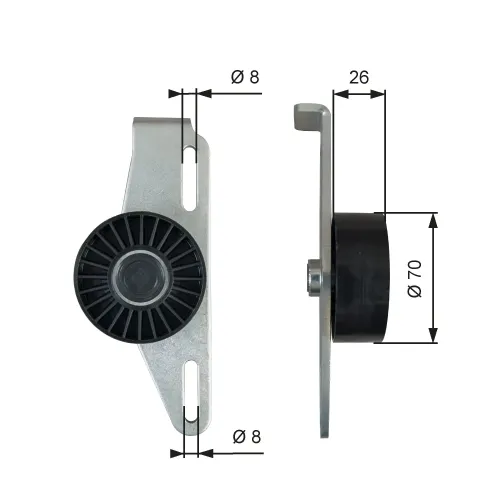 Riemenspanner, Keilrippenriemen GATES T39393 Bild Riemenspanner, Keilrippenriemen GATES T39393