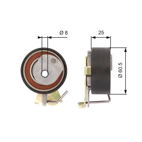 Spannrolle, Zahnriemen GATES T43023 Bild Spannrolle, Zahnriemen GATES T43023