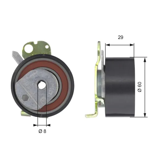 Spannrolle, Zahnriemen GATES T43050 Bild Spannrolle, Zahnriemen GATES T43050