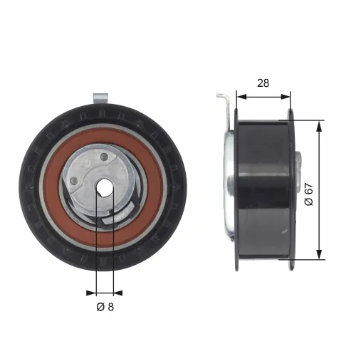 Spannrolle, Zahnriemen GATES T43052 Bild Spannrolle, Zahnriemen GATES T43052