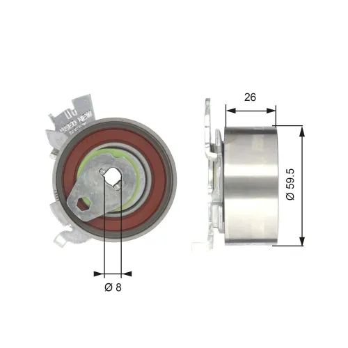 Spannrolle, Zahnriemen GATES T43106 Bild Spannrolle, Zahnriemen GATES T43106