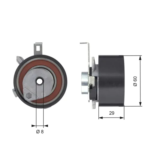 Spannrolle, Zahnriemen GATES T43115 Bild Spannrolle, Zahnriemen GATES T43115