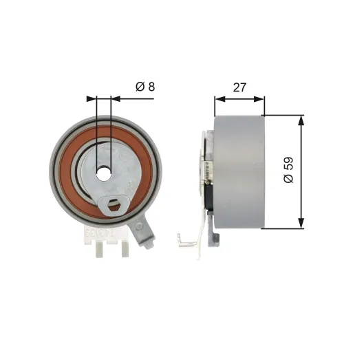 Spannrolle, Zahnriemen GATES T43139 Bild Spannrolle, Zahnriemen GATES T43139