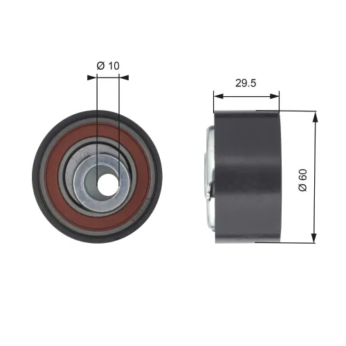 Spannrolle, Zahnriemen GATES T43147 Bild Spannrolle, Zahnriemen GATES T43147