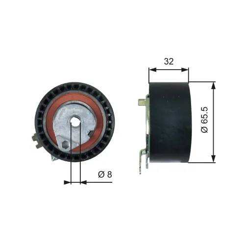 Spannrolle, Zahnriemen GATES T43236 Bild Spannrolle, Zahnriemen GATES T43236