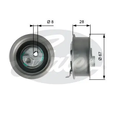 Spannrolle, Zahnriemen GATES T43237 Bild Spannrolle, Zahnriemen GATES T43237