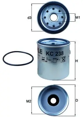 Kraftstofffilter KNECHT KC 238D Bild Kraftstofffilter KNECHT KC 238D