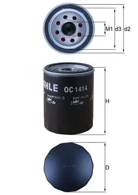 Ölfilter KNECHT OC 1414 Bild Ölfilter KNECHT OC 1414