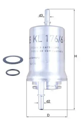 Kraftstofffilter KNECHT KL 176/6D Bild Kraftstofffilter KNECHT KL 176/6D
