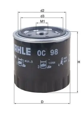 Ölfilter KNECHT OC 98 Bild Ölfilter KNECHT OC 98