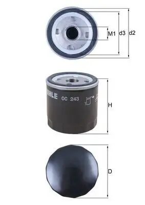 Ölfilter KNECHT OC 243 Bild Ölfilter KNECHT OC 243