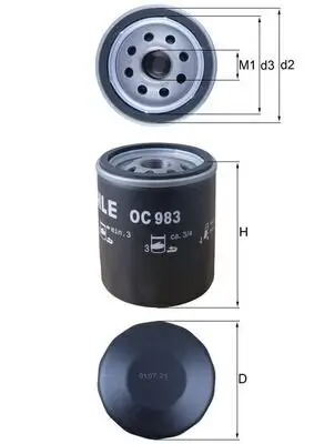 Ölfilter KNECHT OC 983 Bild Ölfilter KNECHT OC 983
