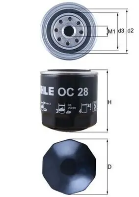 Ölfilter KNECHT OC 28 Bild Ölfilter KNECHT OC 28