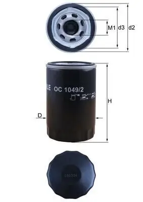 Ölfilter KNECHT OC 1049/2 Bild Ölfilter KNECHT OC 1049/2