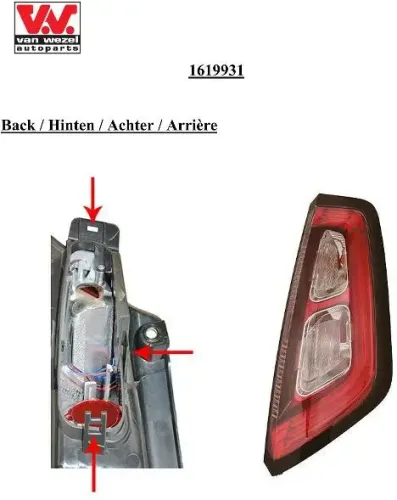 Heckleuchte rechts VAN WEZEL 1619932 Bild Heckleuchte rechts VAN WEZEL 1619932