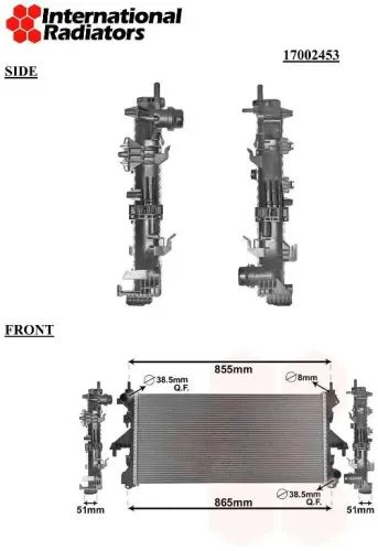 Kühler, Motorkühlung VAN WEZEL 17002453 Bild Kühler, Motorkühlung VAN WEZEL 17002453