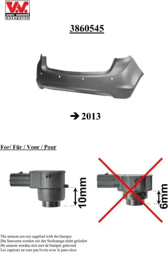 Stoßfänger hinten VAN WEZEL 3860545 Bild Stoßfänger hinten VAN WEZEL 3860545